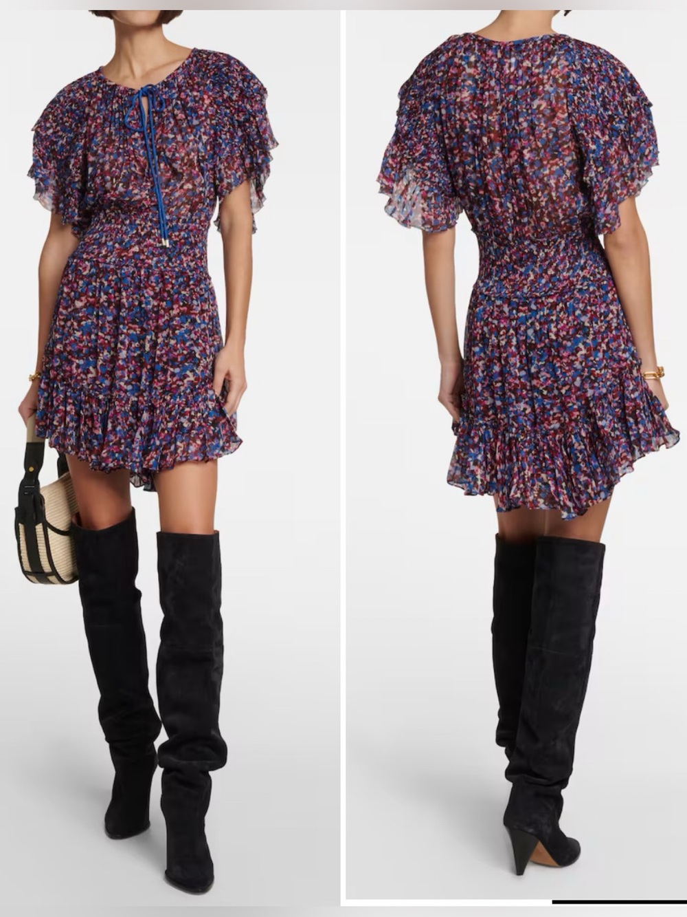 Marant Etoile Florise printed georgette minidress 40